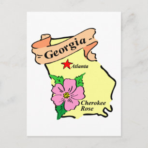 Pretty Georgia Map Tees and Gifts Postcard