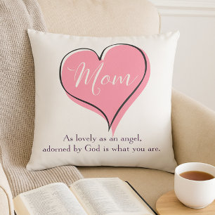 Pretty gift for mum pink heart cushion