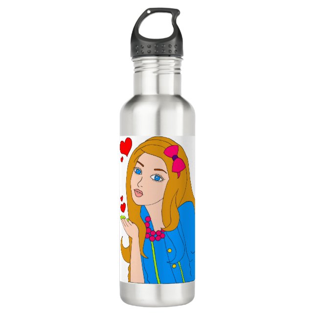 Pretty girl 710 ml water bottle (Front)