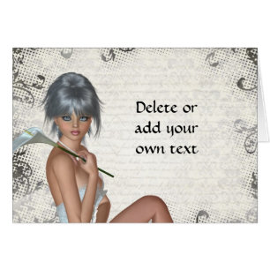Pretty girl and silver damask