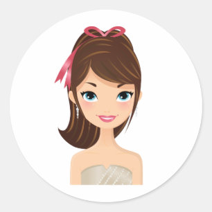 Pretty Girl Classic Round Sticker