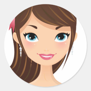 Pretty Girl Classic Round Sticker