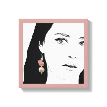 Pretty girl face fashion illustration floral cute