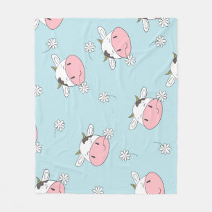 Pretty Girl Flowers: Hand-Drawn Vintage Fleece Blanket