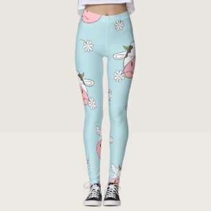 Pretty Girl Flowers: Hand-Drawn Vintage Leggings