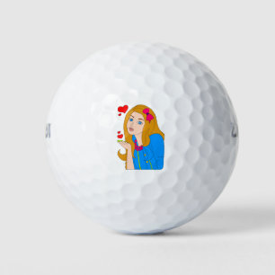Pretty girl golf balls