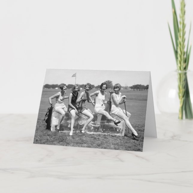 Pretty Girl Golfers, 1920s Card (Front)