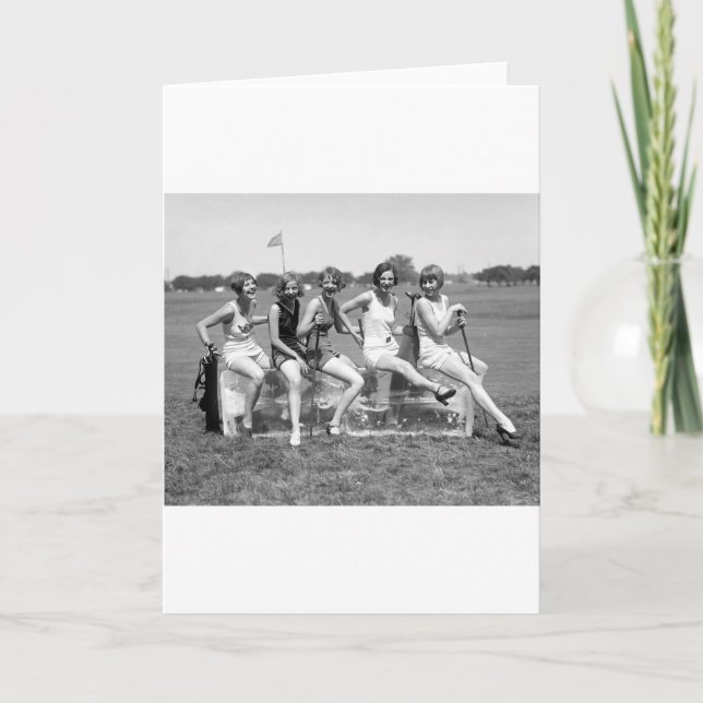 Pretty Girl Golfers, 1920s Card (Front)