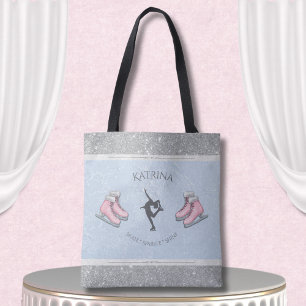 Pretty Girl Ice Rink Figure Skating Tote Bag