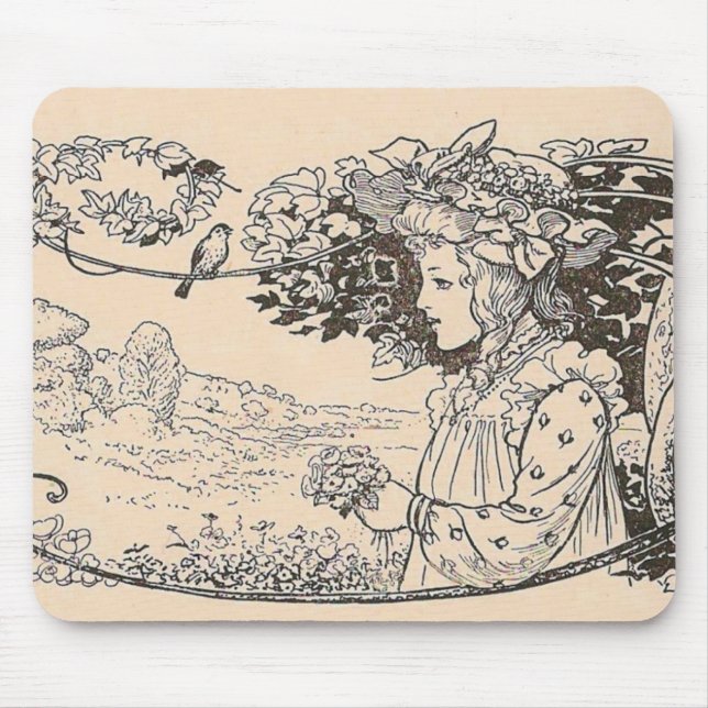 Pretty Girl Mouse Mat (Front)