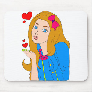 Pretty girl mouse mat