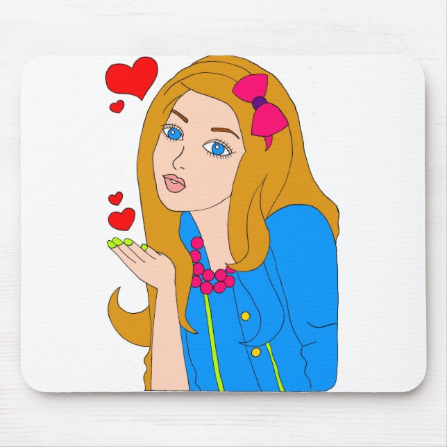 Pretty girl mouse mat (Front)