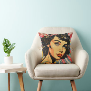 Pretty Girl Pop Art Cushion