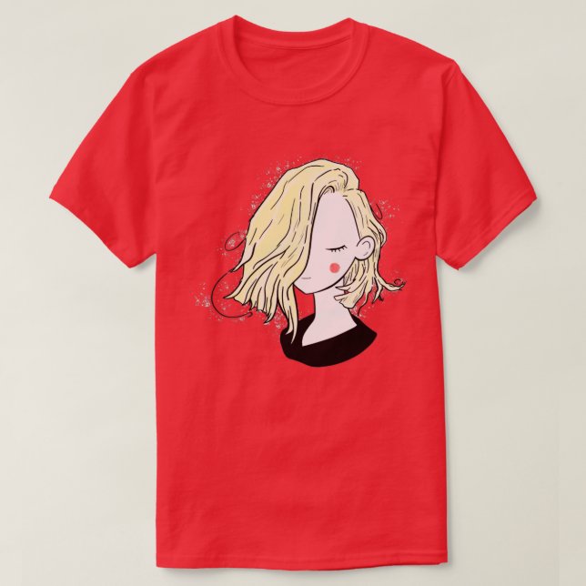 Pretty girl short hairstyles full blonde T-Shirt (Design Front)