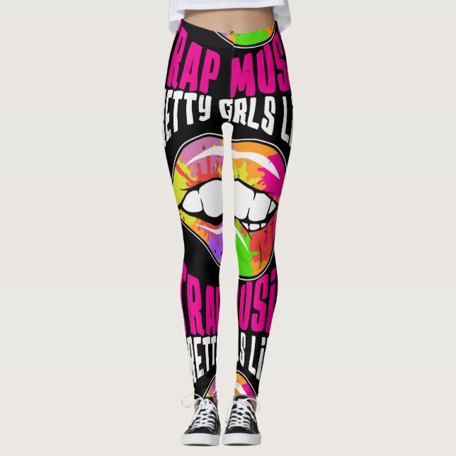 Pretty Girls Like Trap Music Leggings (Front)
