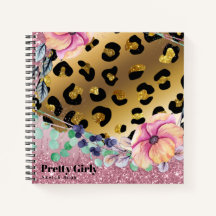 Pretty Girly Animal Print Gold Glitter Drawing Not