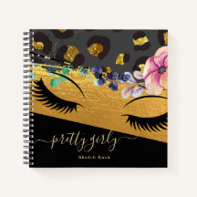 Pretty Girly Animal Print Gold Glitter Drawing