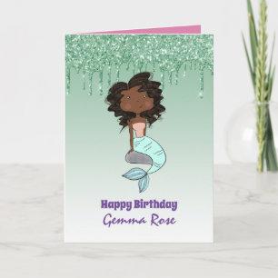 Pretty Girly Black Girl Birthday - Lots of Themes Card