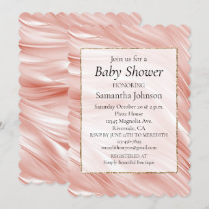 Pretty Girly Blush Pink Swirl Baby Shower Invitation