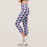 Pretty Girly Chic Modern Geometric Pattern Capri Leggings<br><div class="desc">This modern design features a fun geometric pattern in pink,  purple,  turquoise,  grey,  black and white. Perfect for Halloween parties. #halloween #holidays #seasonal #festive #fun #fashion #leggings #clothing #fashionable #halloweenstyle #halloweenparty #party #halloweenfashion #trickortreat #fitness #fitnessapparel #apparel #gifts #sports #fitnessclothing #style #stylish #trendy #trending</div>