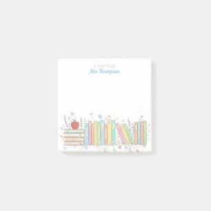 Pretty Girly Floral Pastel Personalized Teacher Post-it Notes