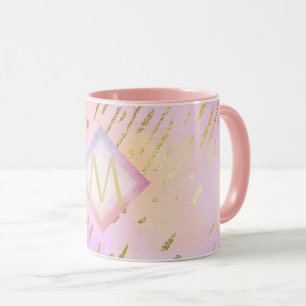 Pretty Girly Glitter Pink Gold Animal Print Glam Mug
