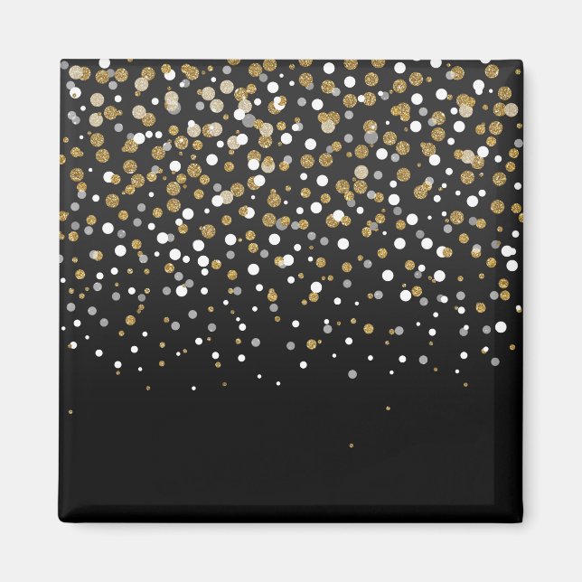 Pretty Girly Gold Glitter Dots Illustration Magnet (Front)