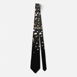 Pretty Girly Gold Glitter Dots Illustration Tie