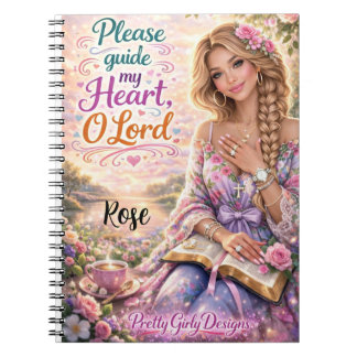 Pretty Girly Inspirational Floral Christian Bible Notebook