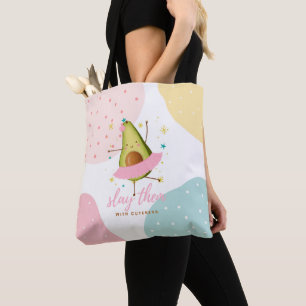 Pretty Girly Kawaii Avocado Ballerina Slay Them Tote Bag