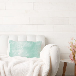 Pretty Girly Mint and Ocean Aqua Blue Lumbar Cushion