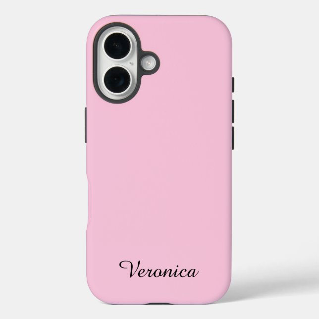 Pretty Girly Pink Personalized Name Case-Mate iPhone Case (Back)