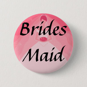 Pretty Girly Pink Simple Bridesmaid 6 Cm Round Badge