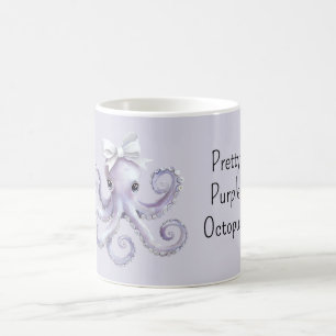 Pretty Girly Purple Octopus Coffee Mug