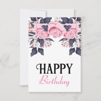 Pretty girly rose birthday  card
