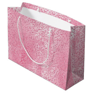 Pretty Girly Sugar Pink Glitter Leopard Large Gift Bag
