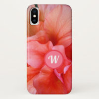 Pretty Girly Tropical Flower Photo with Monogram
