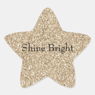 Pretty Glam Gold Glitter    Star Sticker