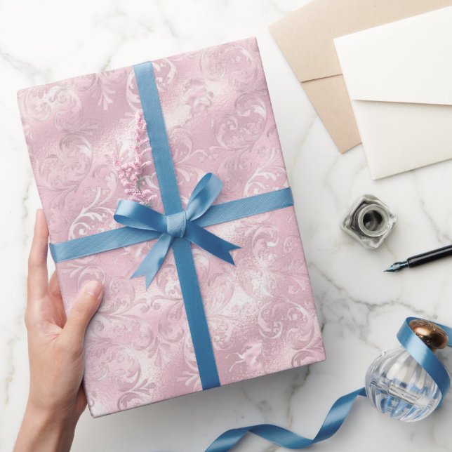 Pretty Glam Pink Blush Elegant Bridal Shower Wrapping Paper (Gifting)