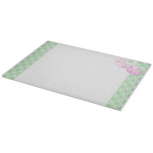 Pretty Glass Cutting Board: Two Pink Roses Cutting Board