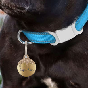 Pretty Glitter Drips Pet Dog Cat Lost Id Pet Tag