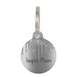 Pretty Glitter Drips Pet Dog Cat Lost Id Pet Tag