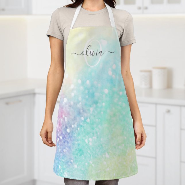 Pretty Glitter Holographic Iridescent Girly Apron (Creator Uploaded)