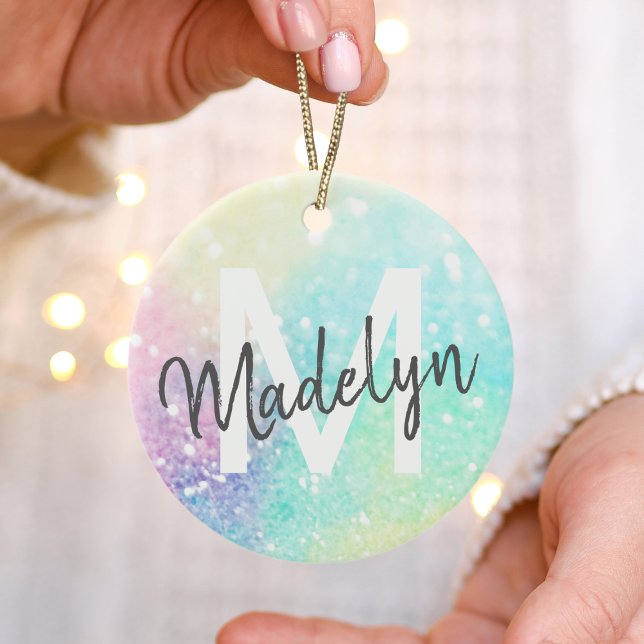 Pretty Glitter Holographic Iridescent Girly Ceramic Tree Decoration (Creator Uploaded)