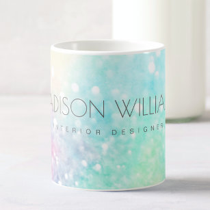 Pretty Glitter Holographic Iridescent Girly Coffee Mug