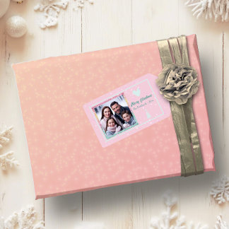 Pretty Glitter Pink Christmas Gift Tag