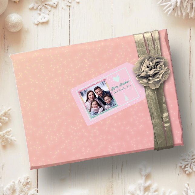 Pretty Glitter Pink Christmas Gift Tag (Creator Uploaded)