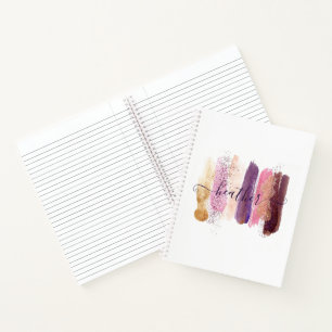 Pretty glitter smear personalised   notebook