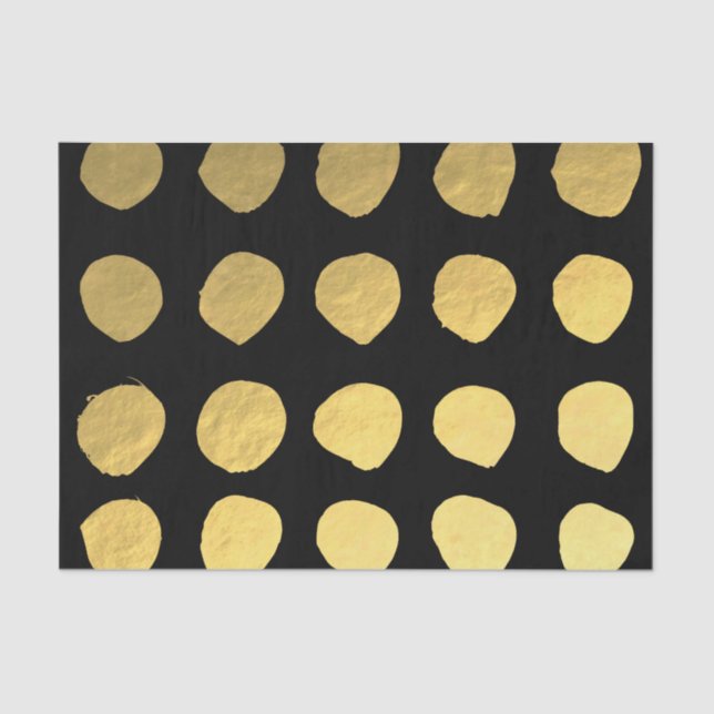 Pretty Gold & Black Dots 10lb Tissue Paper (Front)