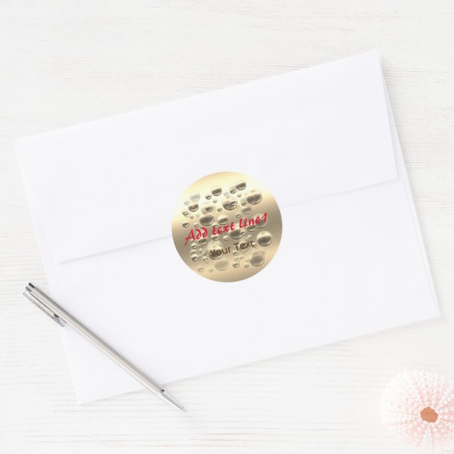 Pretty Gold Bubbles Classic Round Sticker (Envelope)
